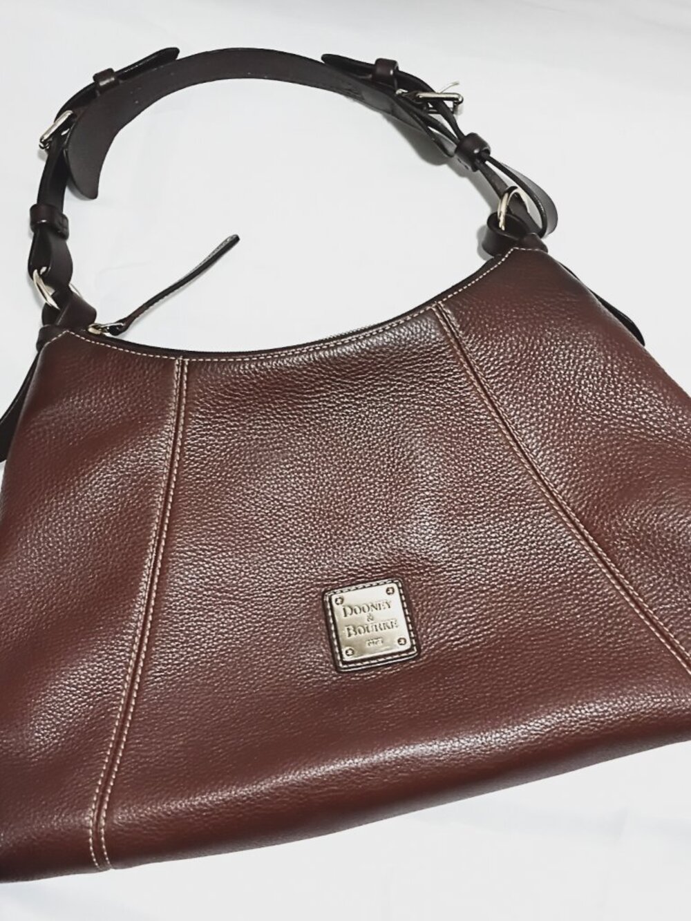 Dooney & Bourke East West Pebbled Leather Hobo, EUC - Picture 4 of 14
